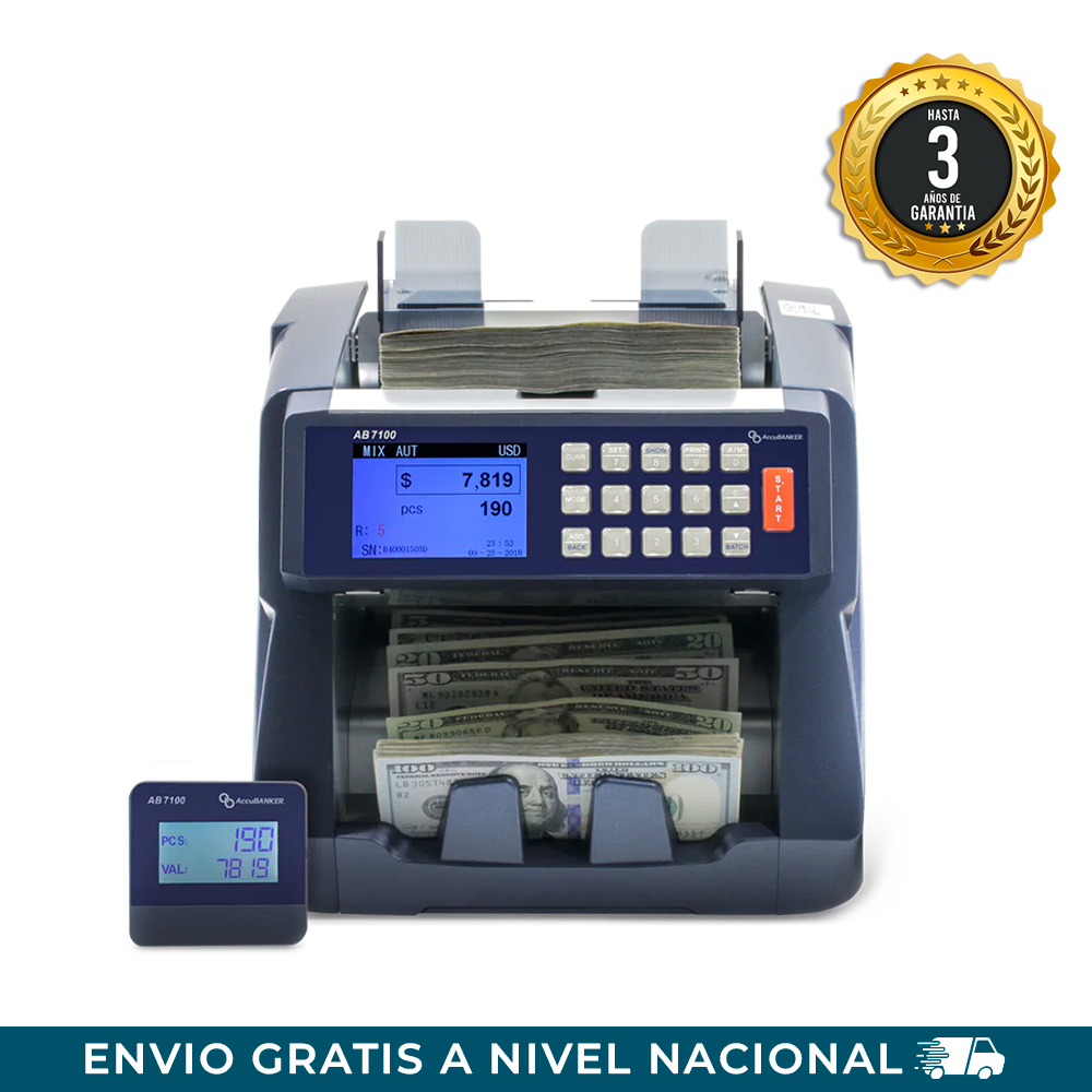 Contadora Y Detectora Inteligente Multimoneda (Dolar y Euro) Accubanker AB7100 3años Gtia (+IVA)