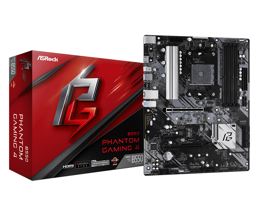 Tarjeta Madre AMD Asrock B550 Phantom Gaming 4 / AM4 AMD