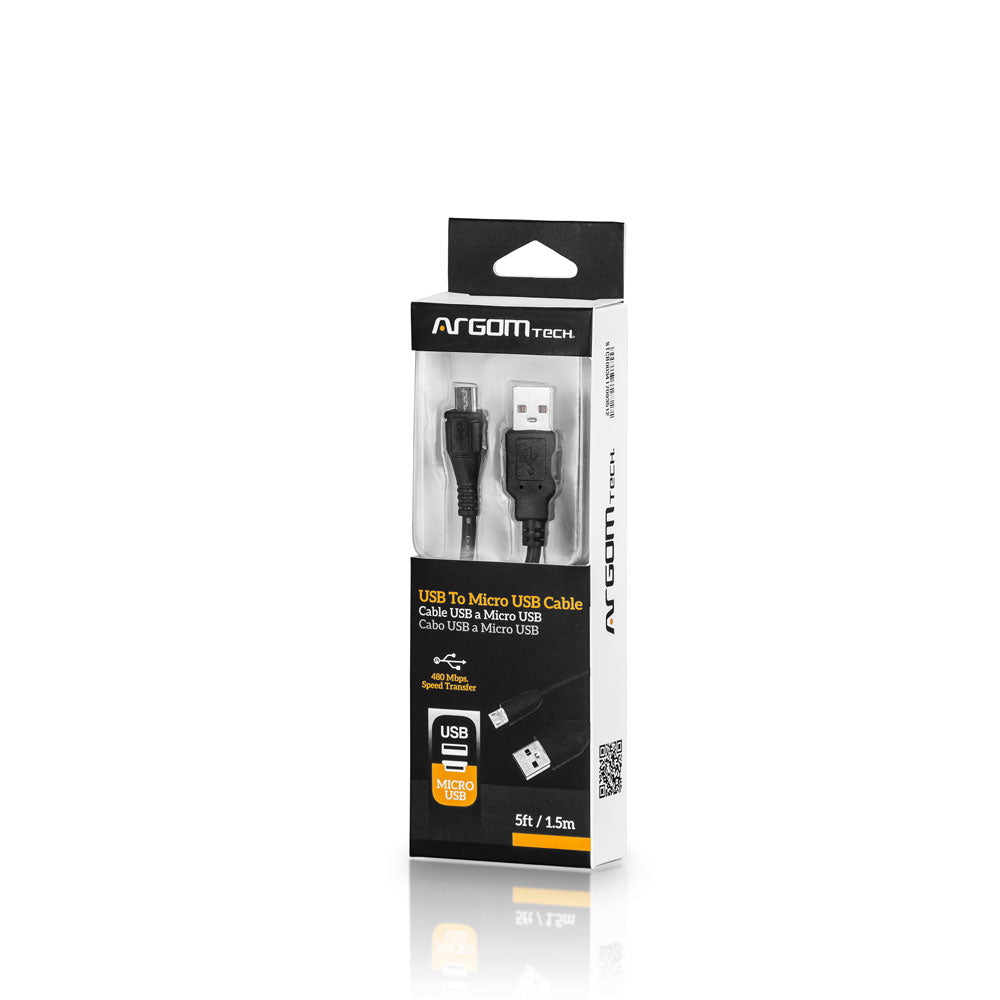 Cable USB 2.0 A Micro-USB 1.5m Negro Argomtech (+IVA)