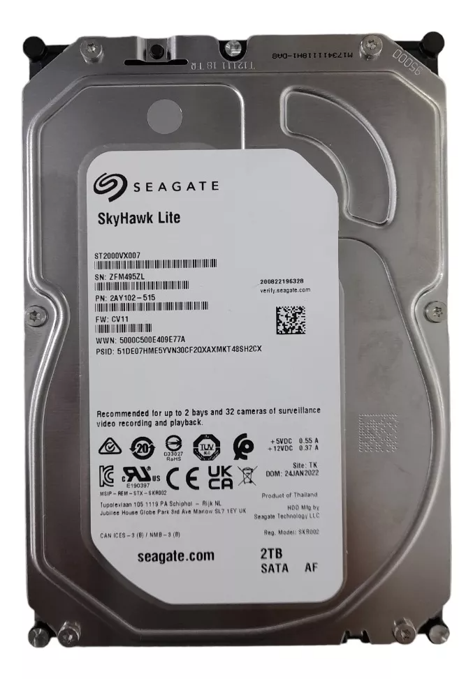 Disco Duro 2tb Seagate Skyhawk Especial Cctv 24-7 (+IVA)