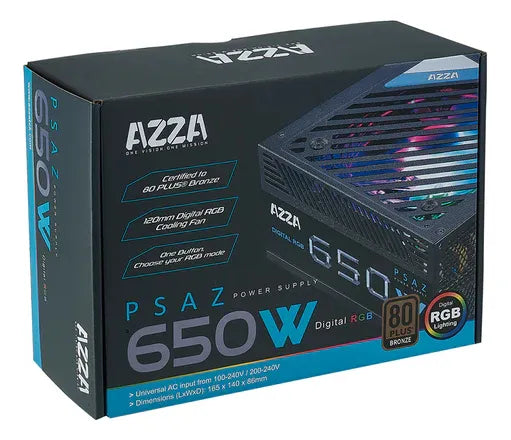 Fuente De Poder Azza 650w Rgb 80+ Bronce (+IVA)