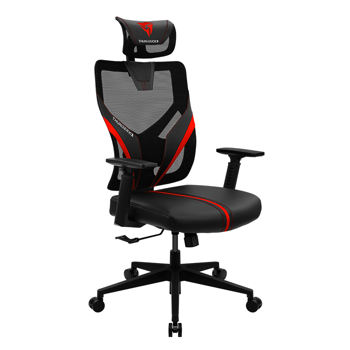 Silla Aerocool Gaming YAMA1 Reclinable con Soporte Lumbar y Reposa Cabeza Color Rojo