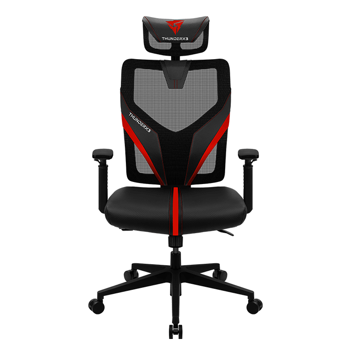 Silla Aerocool Gaming YAMA1 Reclinable con Soporte Lumbar y Reposa Cabeza Color Rojo
