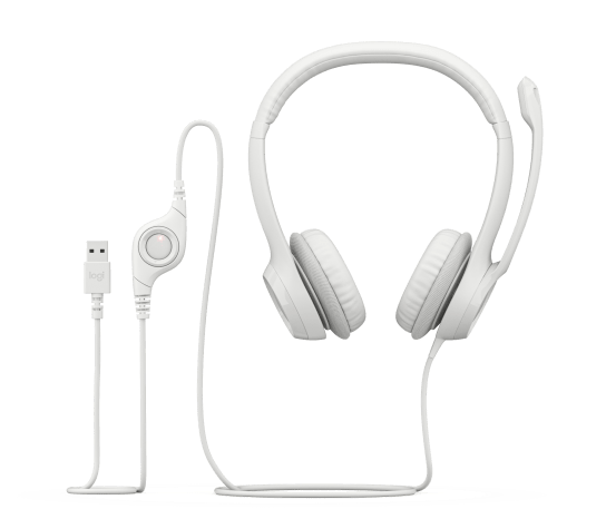 Audífono con micrófono Logitech H390 Blanco