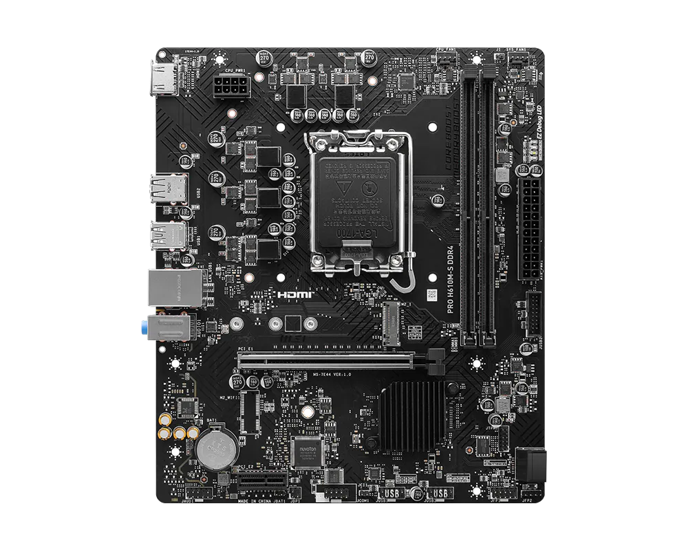 Tarjeta Madre MSI Pro H610M-S DDR4 M-ATX Socket LGA1700 (12da gen - 14va gen)