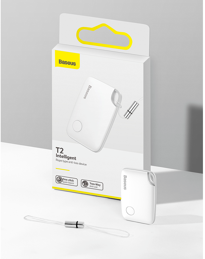 Rastreador Inteligente Antiextravío Baseus T2 con Cordón Blanco