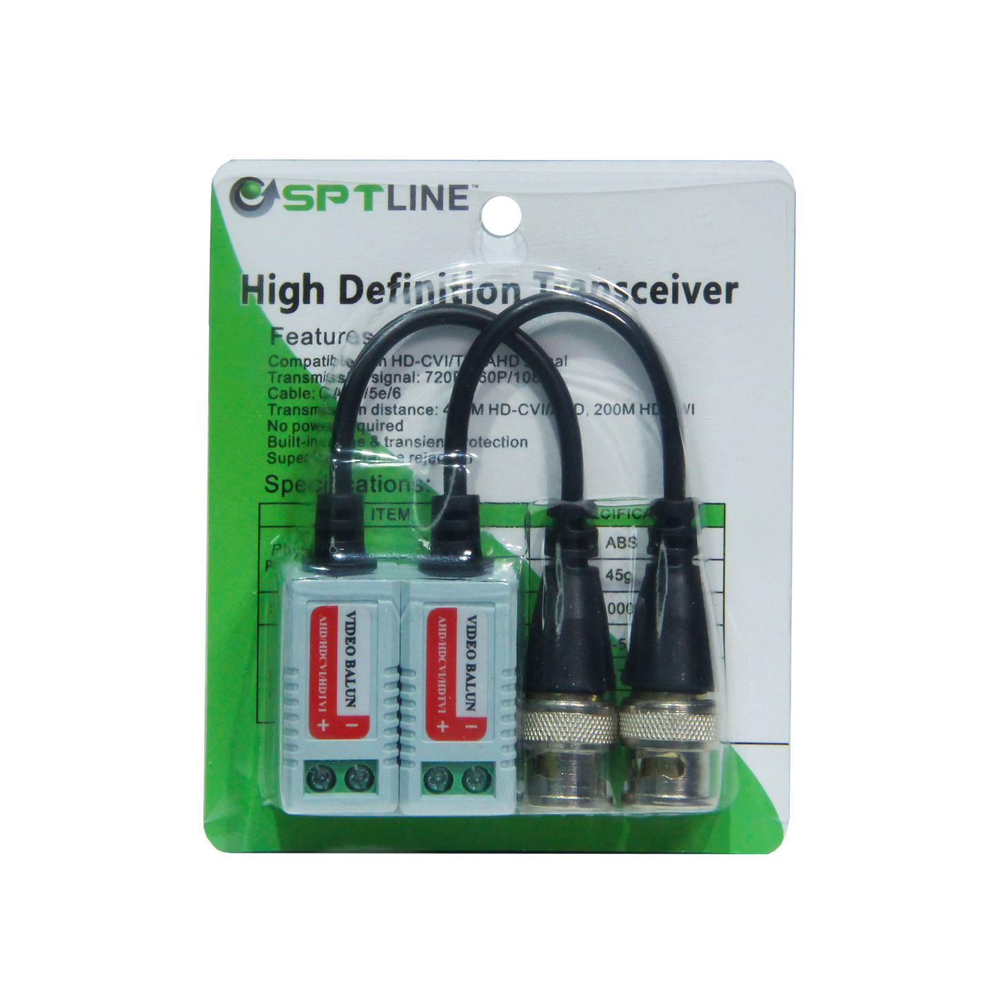 Video Balun Pasivo 1080p HD-CVI/TVI/AHD Sptline (+IVA)