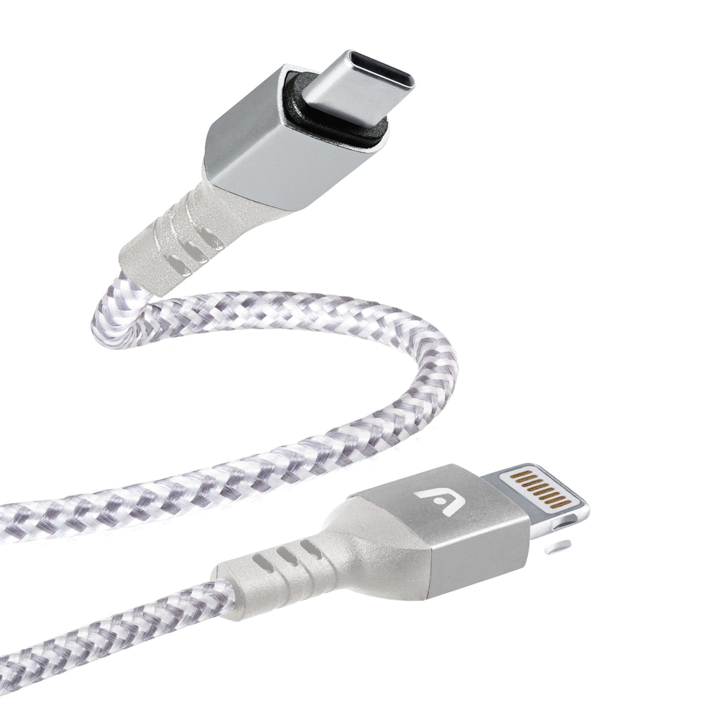 Cable Tipo C A iPhone Nylon Blanco Argom Tech 1.8 Metros (+IVA)