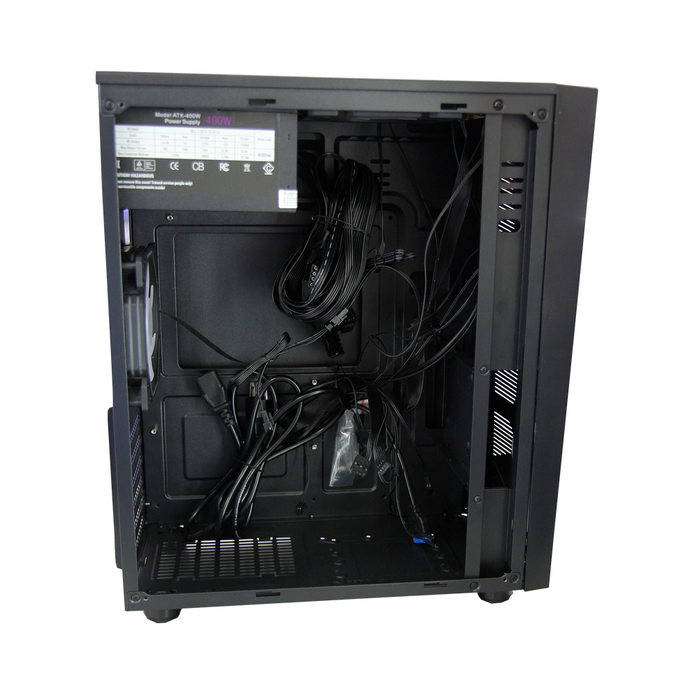 Case Atx Gamer Rgb Negro + Fuente De Poder 400w + Fan Cooler (+IVA)