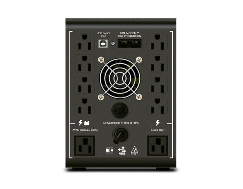 Ups Interactivo Con Regulador 2000va 1200w 10toma (+IVA)