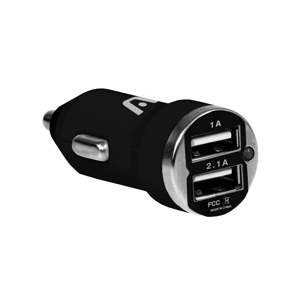 Cargador De Carro Dual 1 Y 2.1 A Argom Tech Negro (+IVA)