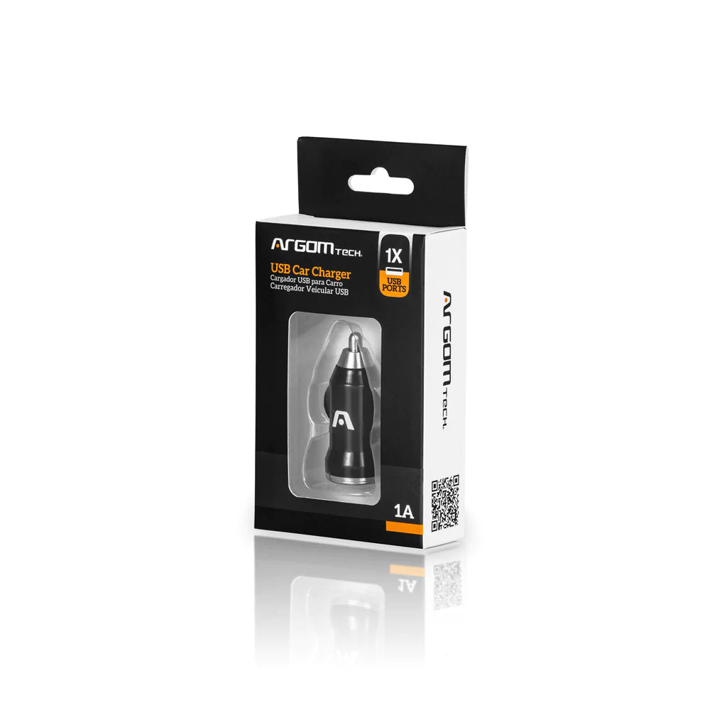 Cargador De Carro Usb 1 A Argom Tech Negro (+IVA)
