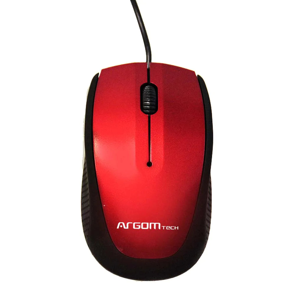 Mouse 3D Óptico Cable Usb Ms14 Argom Tech ROJO (+IVA)