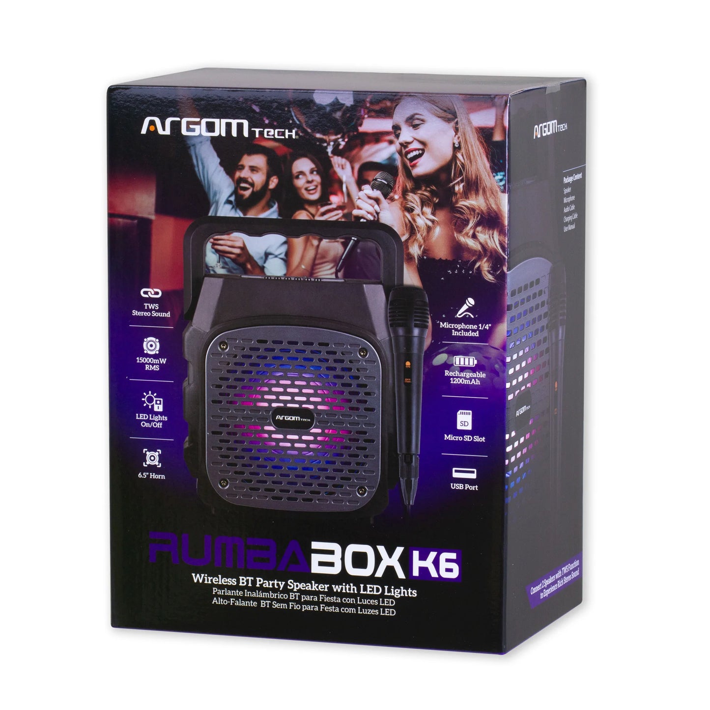 Corneta Rumba Box K6 Bluetooth Con Micrófono Argomtech (+IVA)