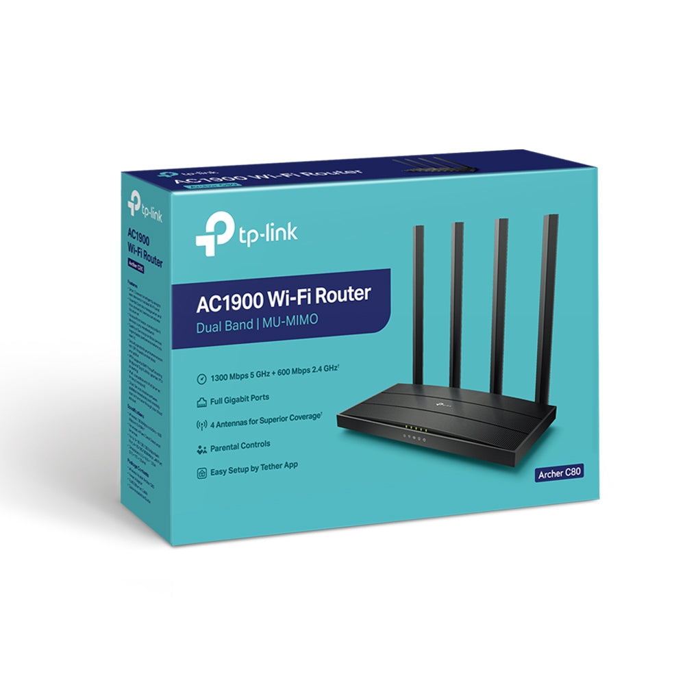 Router Tp-link Archer C80 Ac1900 Dual Band Mu-mimo Veloz (+IVA)