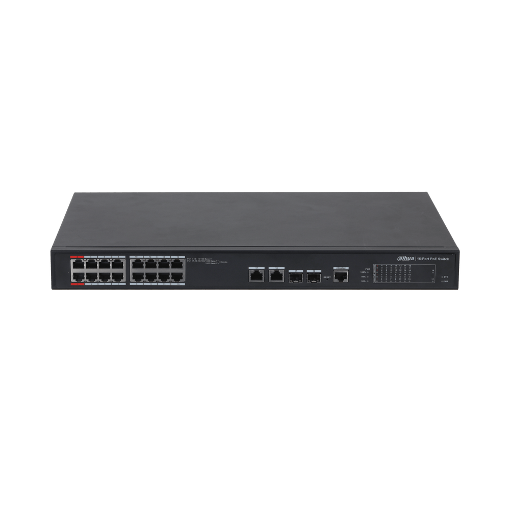 Switch 16 + 2gbps Puertos Dahua Poe Rack Dh-pfs4218-16et-190 (+IVA)