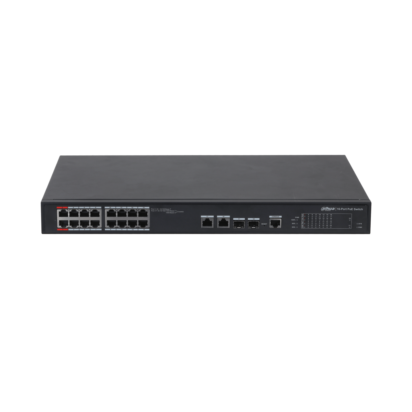 Switch 16 + 2gbps Puertos Dahua Poe Rack Dh-pfs4218-16et-190 (+IVA)