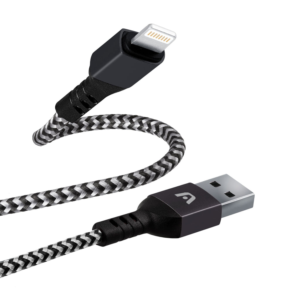 Cable iPhone De Nylon Negro Argom Tech 1.8m Carga Rápida (+IVA)