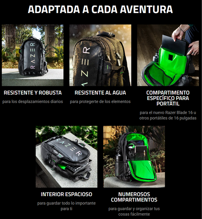 Bolso Gaming Razer Rogue Backpack V3 16" Pulgadas Resistente al Agua