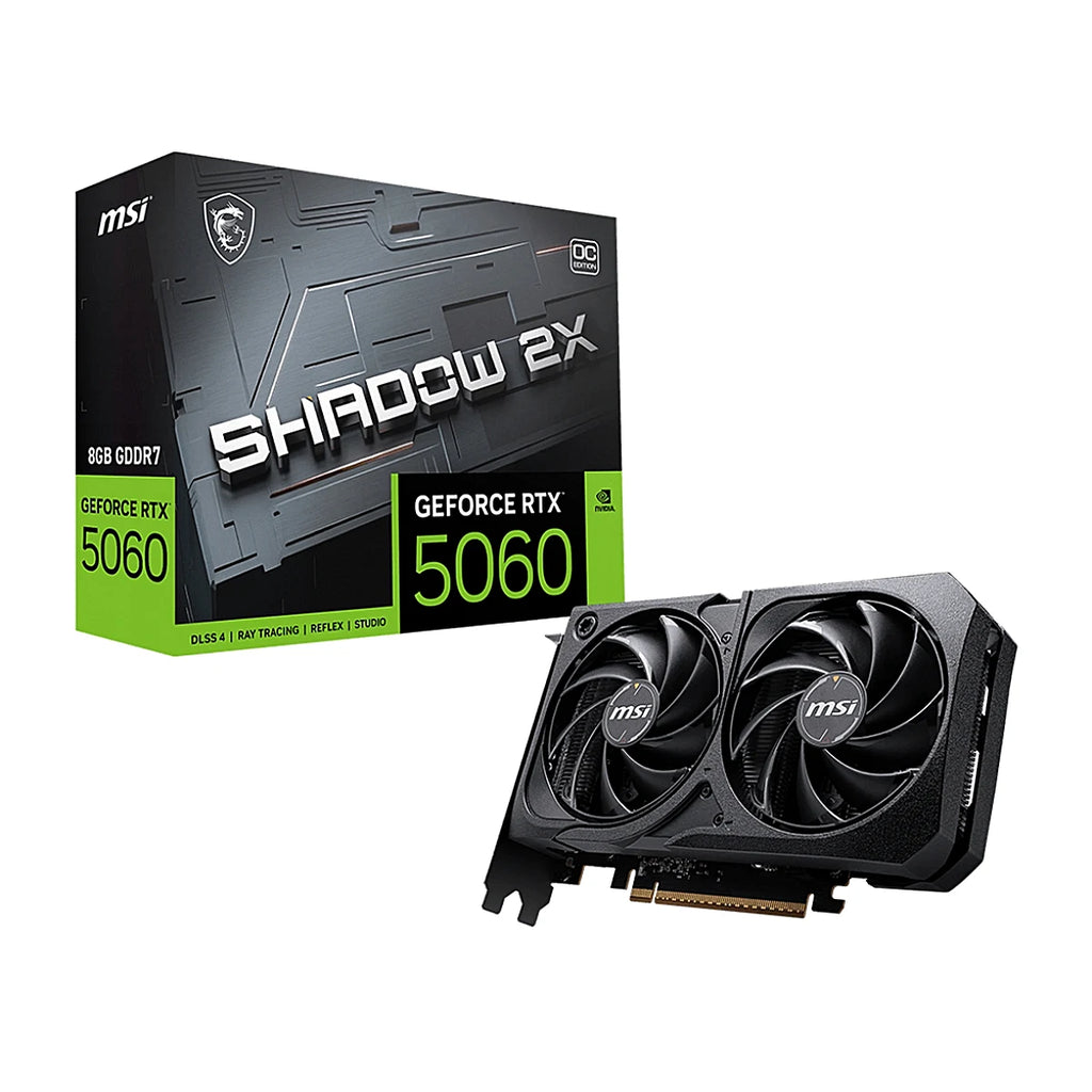 Tarjeta de Video MSI NVIDIA GeForce RTX 5060 8GB GDDR7 Shadow 2X OC EDITION