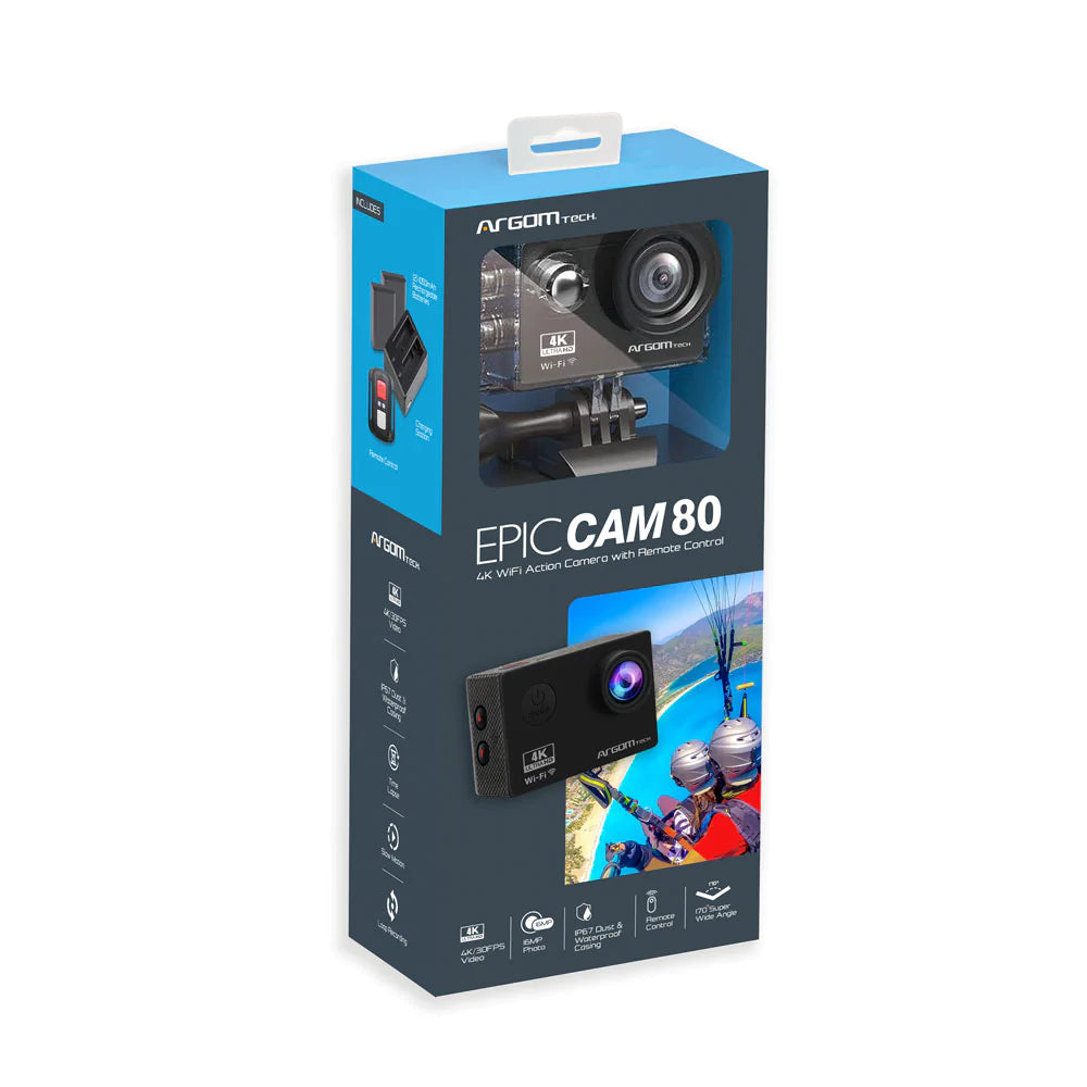 Camara ArgomTech 4k 16mp Wifi Con Control y Accesorios tipo GoPro (+IVA)
