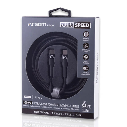 Cable Tipo C A Tipo C 100w Nylon Trenzado 1.8mts Argomtech (+IVA)