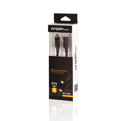 Cable Tipo C A C Negro 1,8m Usb 3.1 Carga Rápida Argom Tech (+IVA)