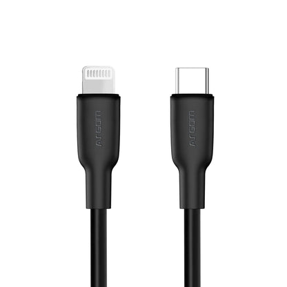 Cable Tipo C A Lightning 30w Silicon Flexible 1.8mts Argomtech Negro (+IVA)
