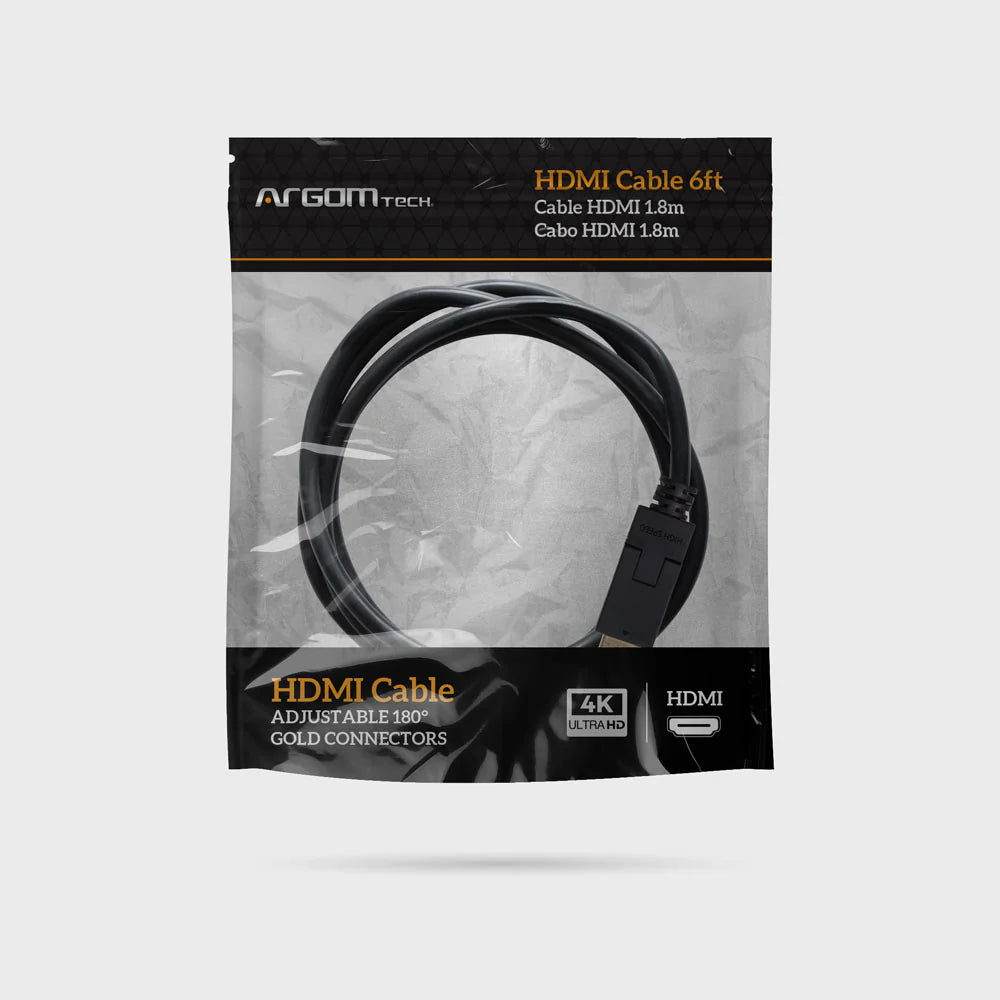 Cable Hdmi Conectores Ajustables Full Hd Argom Tech 1,8 M (+IVA)