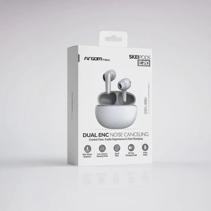 Audífonos Inalámbrico Bluetooth Argomtech SkeiPod Enc E20 Blanco (+IVA)