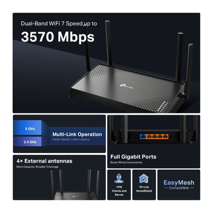 Router Wifi 7 BE3600 TP-LINK Archer BE220 3.6Gbps