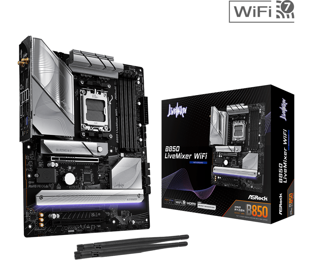 Tarjeta Madre ASRock B850 Livemixer WiFi 7 AM5 DDR5