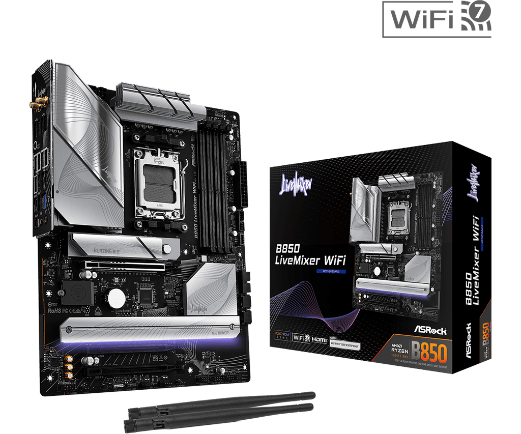 Tarjeta Madre ASRock B850 Livemixer WiFi 7 AM5 DDR5