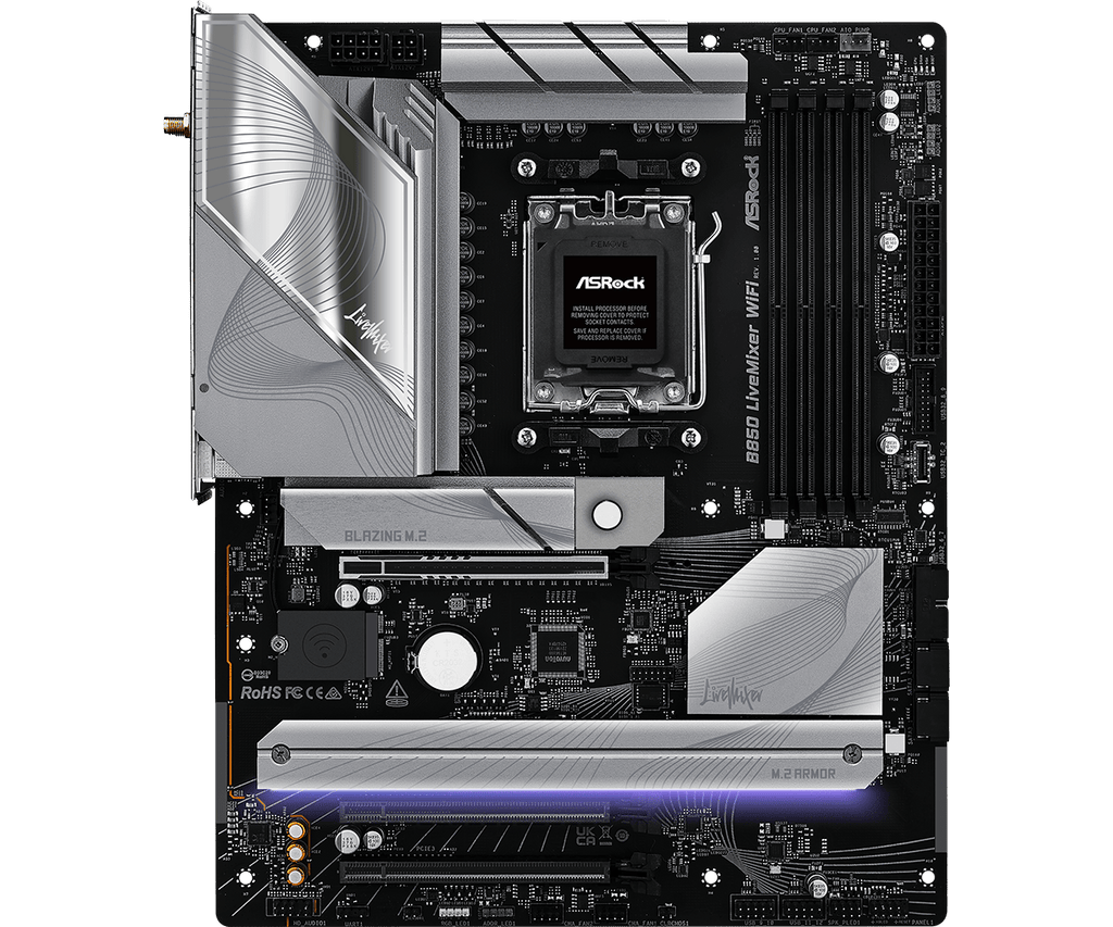 Tarjeta Madre ASRock B850 Livemixer WiFi 7 AM5 DDR5