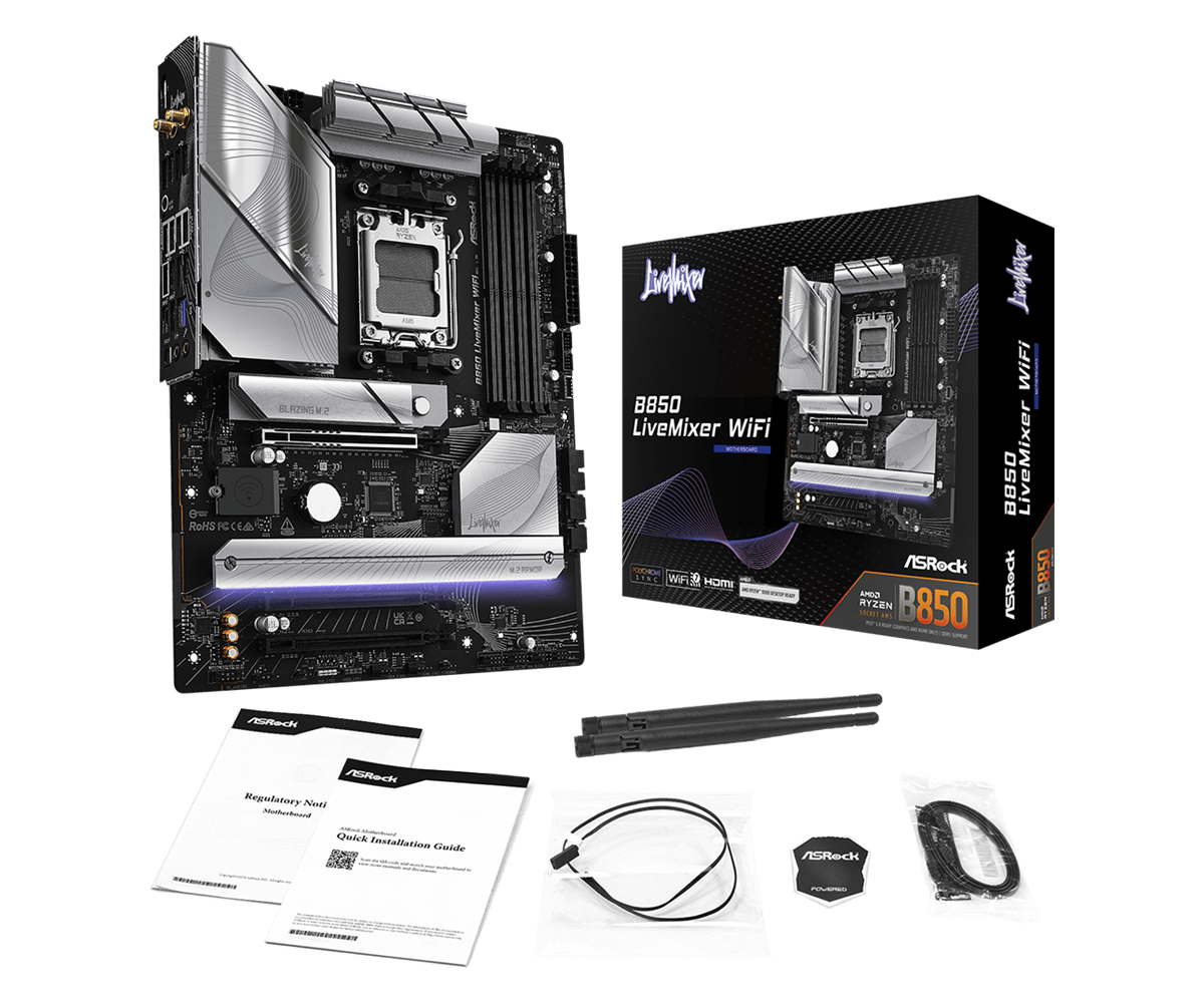 Tarjeta Madre ASRock B850 Livemixer WiFi 7 AM5 DDR5