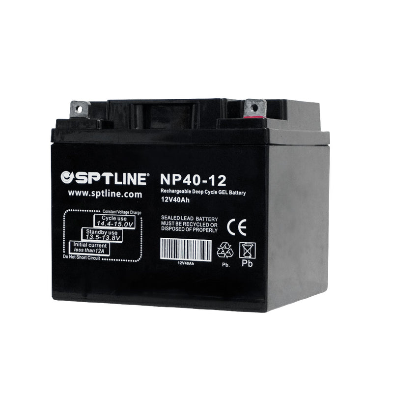 Batería Pila 12v 40ah Recargable Sptline Ups Paneles Solares