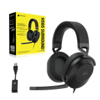 Audífono con Micrófono Corsair Gaming HS65 Surround 3.5mm con Adapt. USB Negro