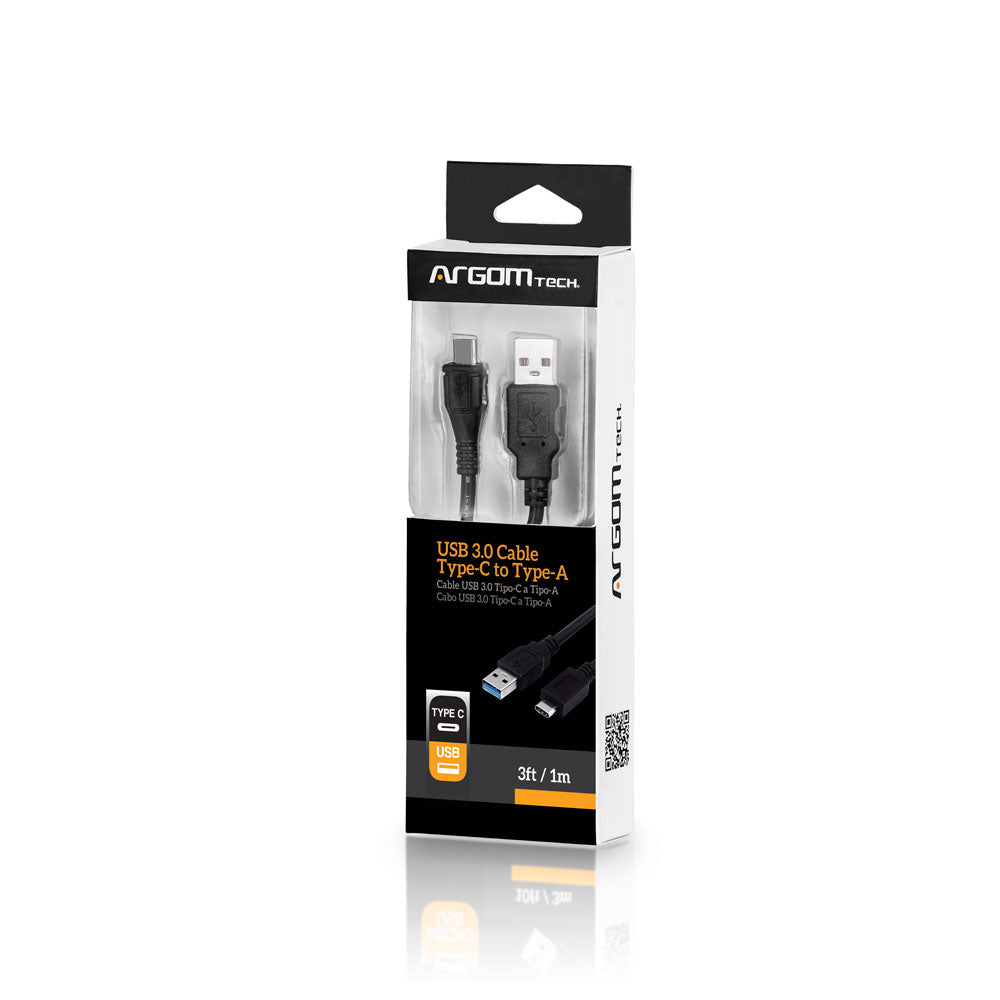Cable Tipo C 3.0 1m Negro Argomtech Carga Rapida (+IVA)