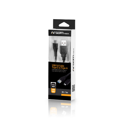 Cable Tipo C 3.0 1m Negro Argomtech Carga Rapida (+IVA)