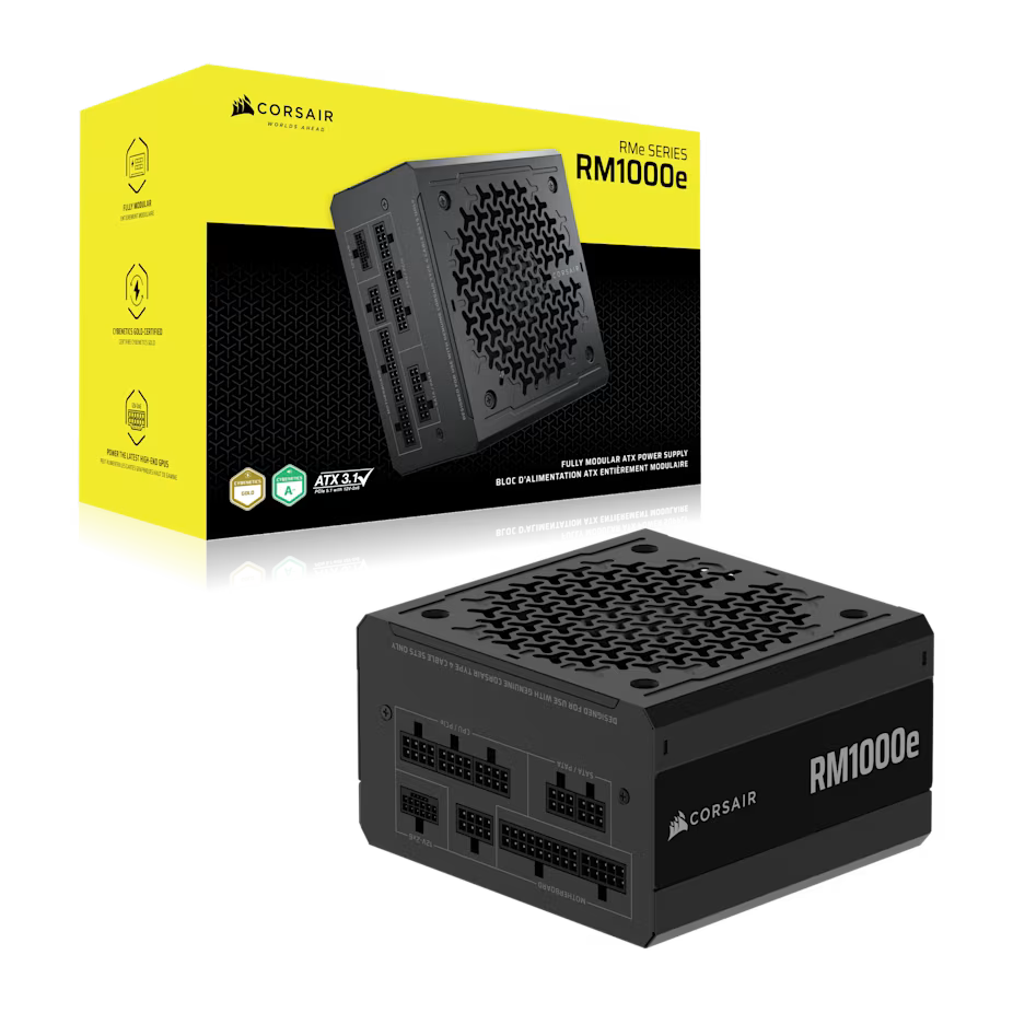 Fuente de Poder Corsair 1000W RM1000e Modular ATX 3.1 ( 80+ Platinum )