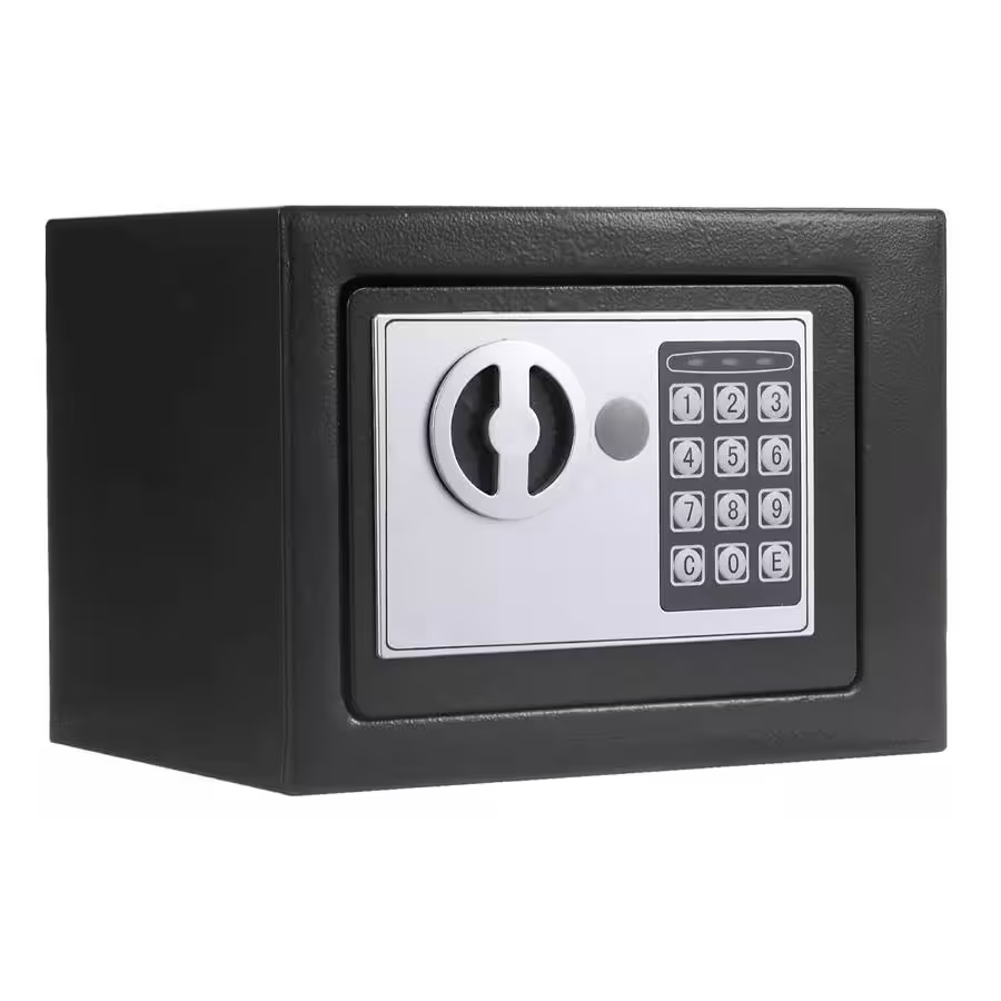 Caja Fuerte Digital con Combinación Electrónica Y Llaves de pared Negro