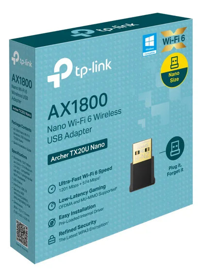 Adaptador Inalambrico Ax1800 Tx20u Nano Wifi 6 Tp-link Dualb