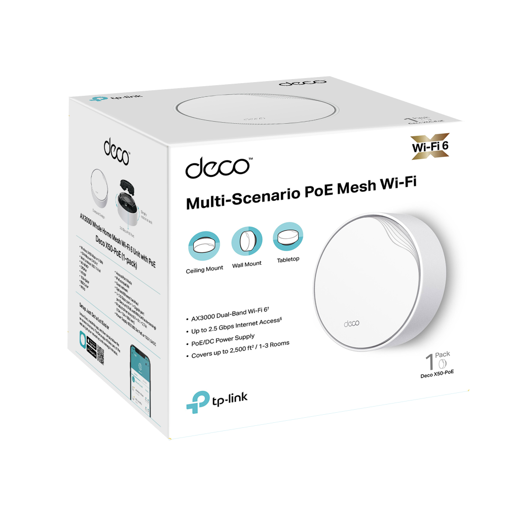 Router Deco X50-PoE Tp-link Pack 1und Ax3000 Wifi 6 (+IVA)