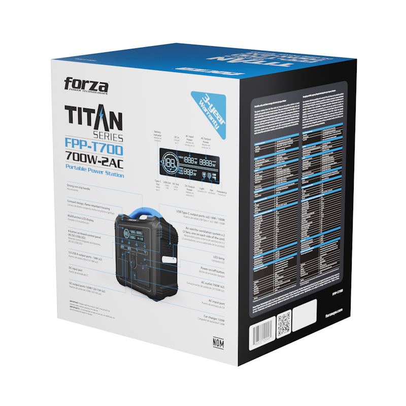Estación de poder Titan 700W - 551.25Wh FPP-T700
