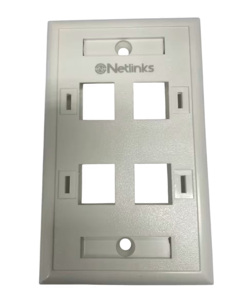 Face Plate 4 Puertos Blanco Netlinks