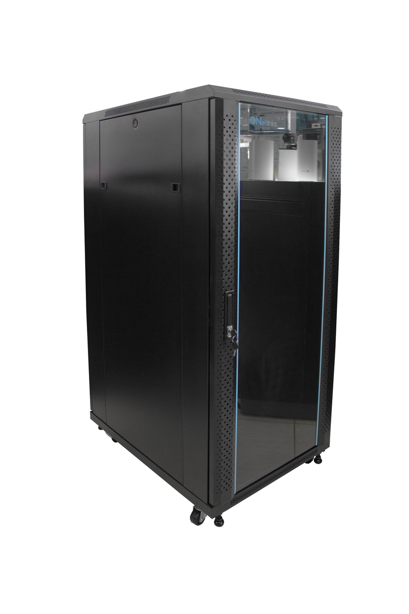 Gabinete 27u Rack De Piso Con Puerta Y Llave Netlinks