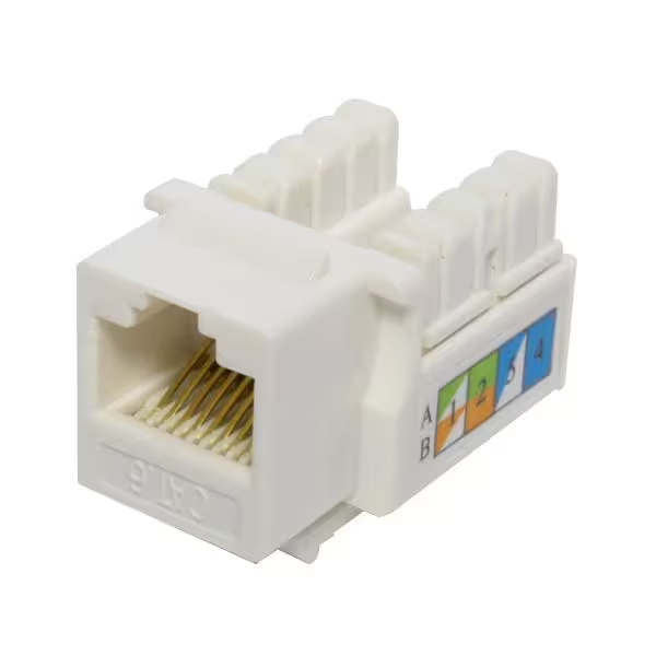 Jack Cat6 Conector Coupler Blanco Netlinks