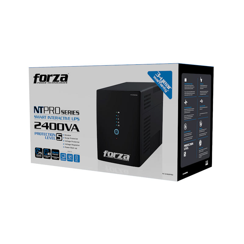 UPS 2400VA / 1200W Forza Interactivo 10 tomas