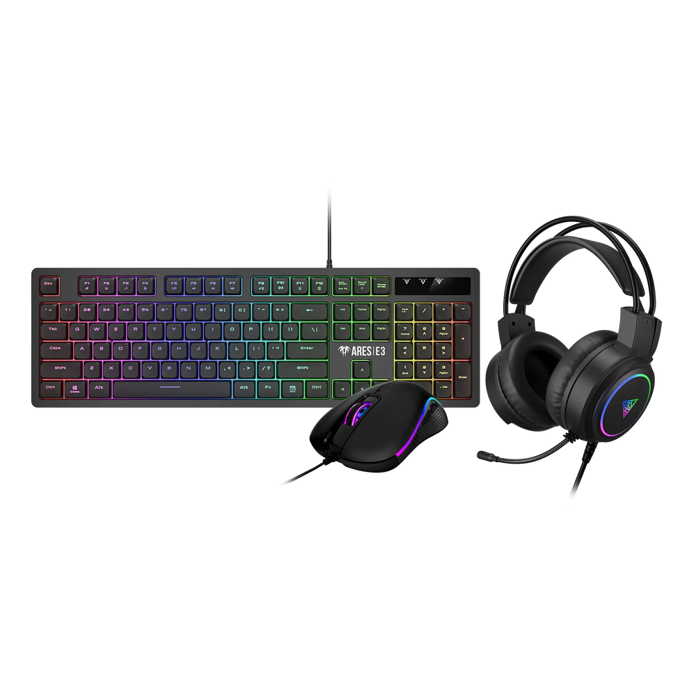 Combo 3 en 1 Teclado Mouse y Audífonos Poseidon E2 3600 DPI