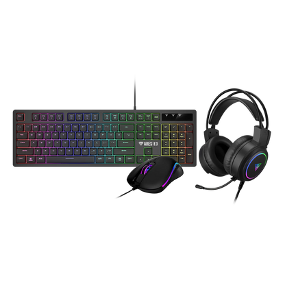 Combo 3 en 1 Teclado Mouse y Audífonos Poseidon E2 3600 DPI